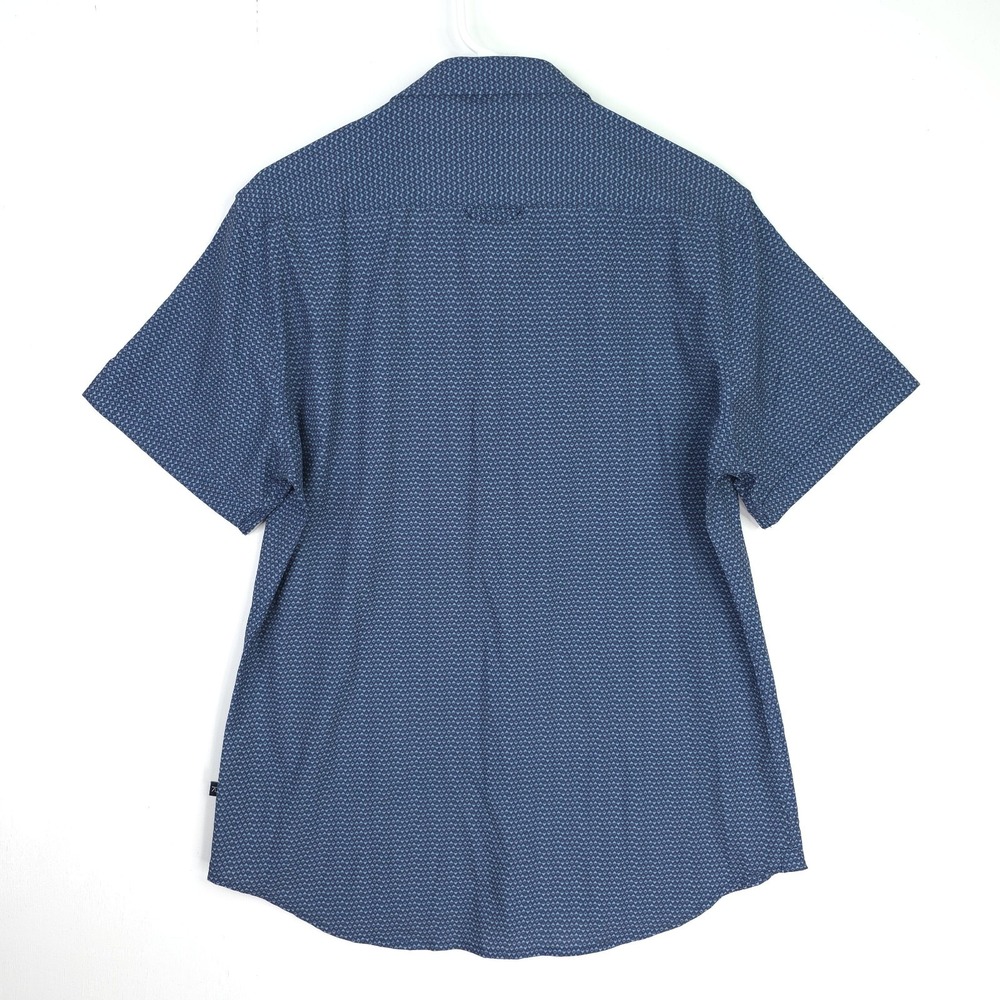 7 Diamonds Higher Love 4 Way Stretch Woven Shirt Men's M Blue Geometric Pattern - Picture 7 of 10
